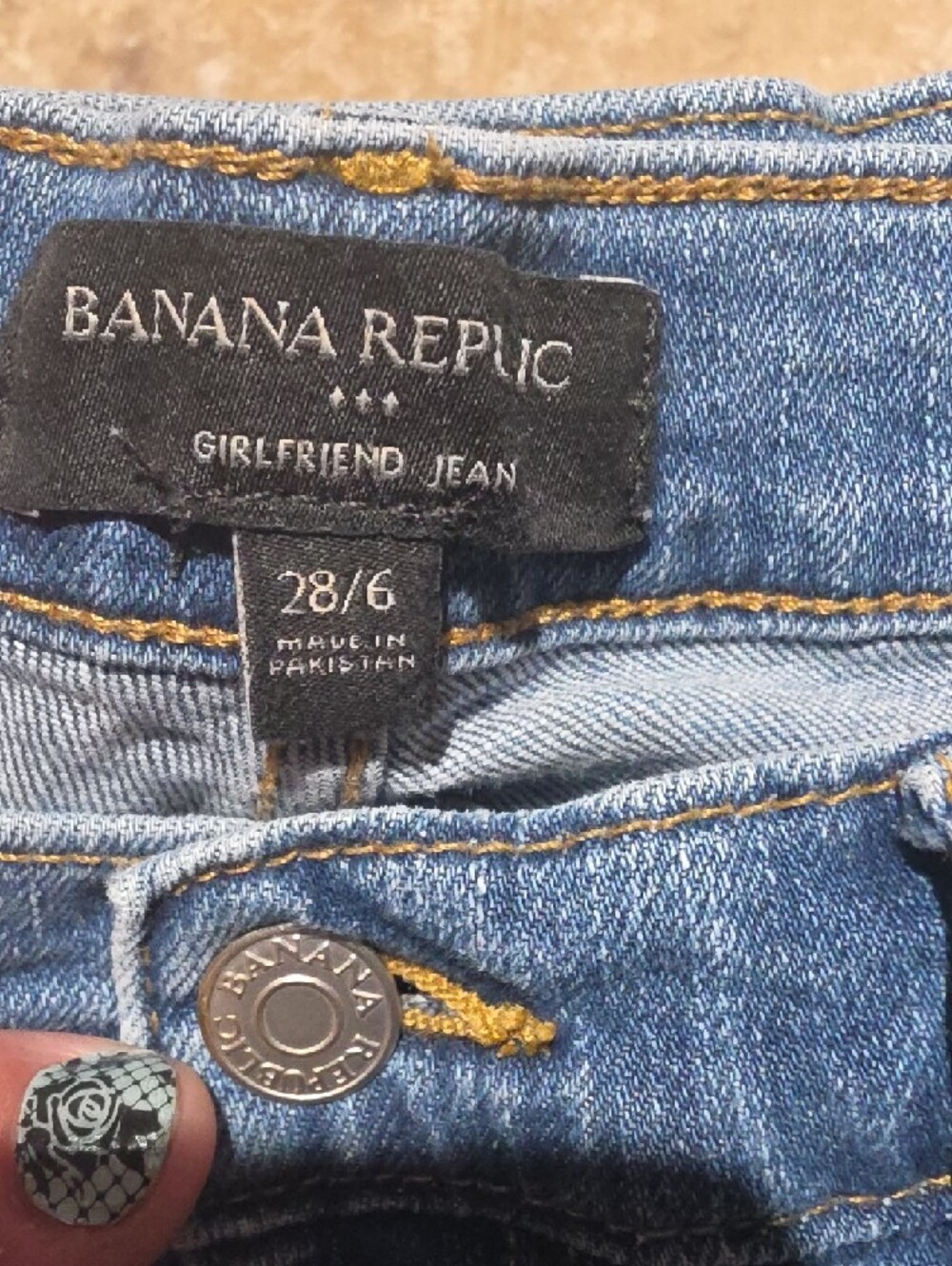 Banana Republic Women's Straight Leg Distressed Denim Jeans - Picture 2 of 4